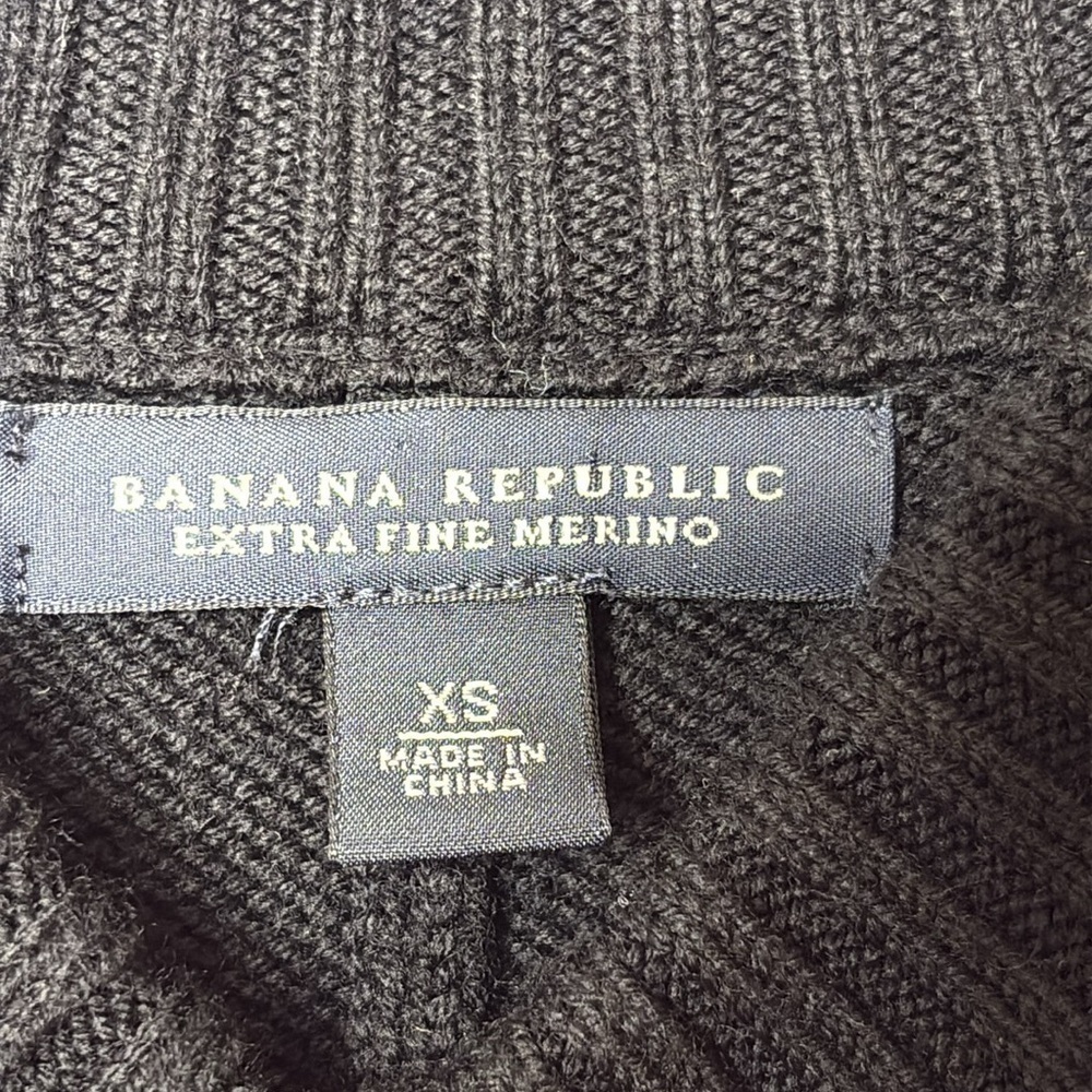 Banana Republic | Black Fine Merino Wool 1 Button Dolman Sleeve Knit Cardigan S - Picture 8 of 17